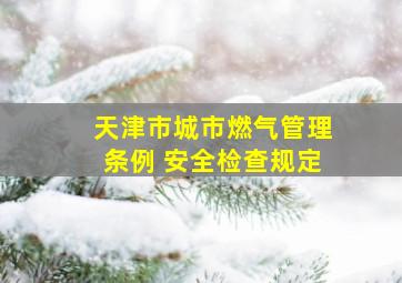 天津市城市燃气管理条例 安全检查规定